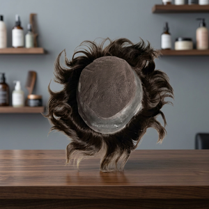 Patch de cheveux naturels indiens Remy ondulés pour hommes, qualité supérieure, texture ondulée italienne, couleur naturelle - Product Image 2