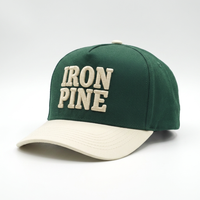 Gorra de Béisbol Personalizada OEM con Logotipo Bordado en 3D, Gorra Trucker de 5 Paneles de Sarga de Algodón de Dos Tonos con Visera Curva y Cierre a Presión