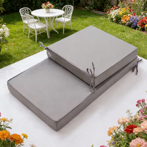 Cojín <span class=keywords><strong>Rectangular</strong></span> Impermeable para Banco de Exterior, <span class=keywords><strong>Relleno</strong></span> de Espuma, con Respaldo, Desmontable, Lavable, Color Sólido, Personalizable para Patio - Product Image 4