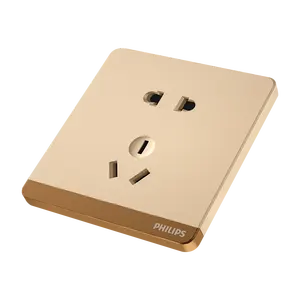 Philips Champagne Gold 86 Switch, One-on, Five-Pin Socket with USB Household 16A Air Conditioner Panel Concealed