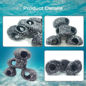 PINVNBY Modern hars <span class=keywords><strong>aquarium</strong></span> schuilplaats ornament met realistisch rotsonwerp voor cichliden, betta's, garnalen, kortebras & rivierkreeften - Product Image 4