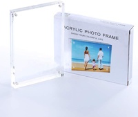 Cadre photo en verre acrylique transparent double face, support de présentation décoratif 4x6, magnétique, flottant, imprimé UV/sérigraphie