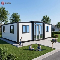Villa modulaire de luxe conforme aux normes US IBC, structure en acier lourd, maison préfabriquée extensible en conteneur