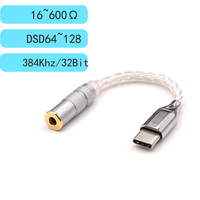 PACKBOX – câble de décodage ES9280c Pro, 8 cœurs en argent Sterling, DAC AMP Line DSD amplificateur sans perte de Type C à 2.5mm 4.4mm 3.5mm T1410