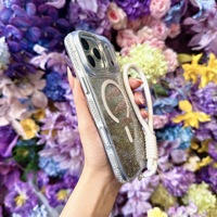 Funda Magnética con Brillantina y Cámara Elevada para iPhone 18 Pro Max, Híbrida de TPU y PC, Lujosa, Moderna, Antidesgaste y Protectora