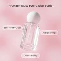 Flacon vide unique de 30 ml (1 oz) pour fond de teint liquide avec impression sérigraphique, pour masque facial, crème de soin de la peau, flacon cosmétique en verre blanc