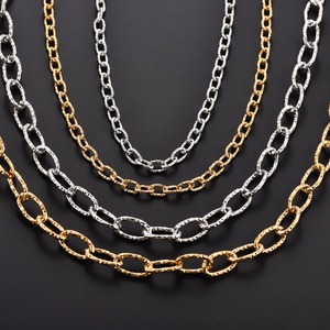Collar de Cadena de Eslabones de Acero Inoxidable Brillante con Corte Ovalado para Hombre y Mujer, Gargantilla de Metal Color Plata/Dorado, Joyería de Regalo - Product Image 4