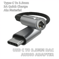Adaptador de Audio USB Tipo C a Conector para Audífonos de 3.5 mm, DAC, Amplificador de Audífonos, Decodificador Digital, Conversor AUX