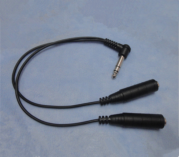 Medical 6.5mm Male to 2 Female V Cable Converter