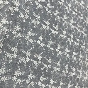 DF1004 New arrival White ColorCotten Material Swiss Lace Fabric for Wedding Dress