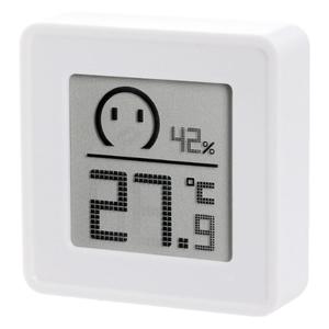 Digital Indoor Thermometer Hygrometer With Smiley Display For Baby Rooms White Wall Mounted Temperature Humidity Monitor - Product Image 1
