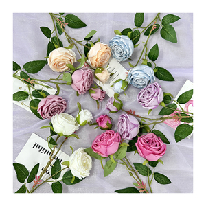 Fleurs Artificielles Décoration Dream Morning 3 têtes Princesse Roses Fleur Artificielle Bon marché Vente en gros - Product Image 5