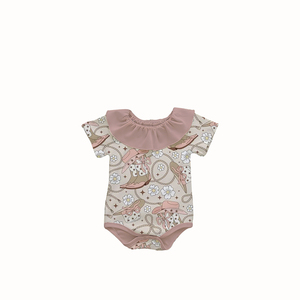 Nouvelle Combinaison Populaire pour Fillettes, Motif Personnalisé, Manches Courtes Décontractées, Body à Volants pour Enfants - Product Image 5