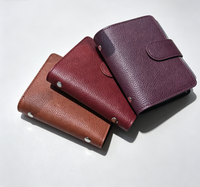 Binder Kulit PU A7 A8 Custom Logo, Binder 6 Ring, Notebook Loose Leaf, Dompet Perencana Keuangan dengan Kantong Kartu