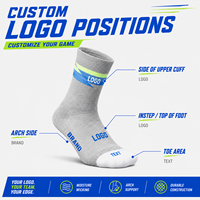 Chaussettes de sport pour hommes avec logo personnalisé, mi-mollet, respirantes, en tricot, pour la course à pied, antibactériennes, en coton, pour les sports de plein air
