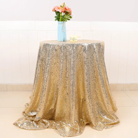 Haute qualité luxe fête de mariage Banquet nappe couverture superposition Payette grande nappe ronde à paillettes argentées