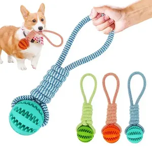 Dayanıklı Çevre Dostu Kauçuk Köpek Çiğneme Oyuncağı Isırmaya Dayanıklı Halat Top Tavuk Aromalı Kendi Kendine Eğlence Sağlayan Solado 100g Evcil Hayvan Oyuncağı - Product Image 2