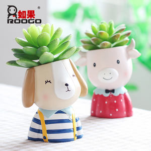ROOGO Simpatico Personaggio Dei Cartoni Animati In Resina A Forma di Animale Pecorella Succulente Planter Vasi di Fiori Per La Decorazione - Product Image 5