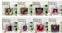 Sac fourre-tout imprimé personnalisé avec logo, en toile robuste grande capacité, motif fille afro-américaine, poignée en corde naturelle, pour la plage, vente en gros