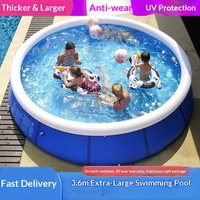 China Fabrik Bestseller PVC Aufblasbarer Swimmingpool für den Heimgebrauch Kinder & Erwachsene Übergroßer Faltbarer Verdickter Outdoor-Pool mit Rahmen