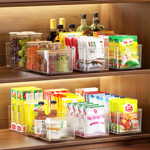 Extendable Spice <b>Storage</b> Box L Size With Partitions See Through <b>Kitchen</b> Organizer For Cabinet Bottle Jar <b>Storage</b> - Product Image 1