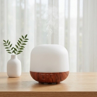 Diffuseur de parfum à grain de bois 250 ml, humidificateur d'air électrique ultrasonique, diffuseur d'huiles essentielles avec lumières LED pour la maison et le bureau
