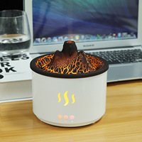 Nouveau Diffuseur d'Arômes Créatif Volcan, Mini Diffuseur de Bureau à Fissures Creuses, Fonctionnement Ultrasonique Silencieux, Minuteur, 0.5L 200ml