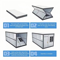 Villa pliante de type Z à l'épreuve des cyclones de luxe personnalisée 20ft/40ft maison conteneur pliable préfabriquée avec salle de bain pour bureau de chantier