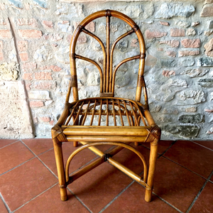 <b>Vintage</b> Bamboo <b>Chair</b> Handmade Natural Woven Accent <b>Chair</b> Rustic Boho Style Seating Furniture for Living Room Bedroom Dining - Product Image 1