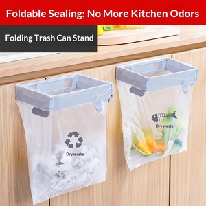 Wholesale Foldable Trash Bag Holder Wall-Mounted Kitchen Garbage Organizer Hanging Plastic Film Storage Rack <b>Container</b> Dispenser - Product Image 3