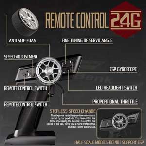 2025 nouvelle tendance 1:16 échelle dérive <span class=keywords><strong>RC</strong></span> voiture gyroscope Mini pleine proportionnelle RTR 2.4GHZ remplaçable corps coque télécommande - Product Image 3