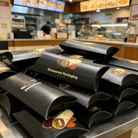 Papier d'emballage Kraft pour Burrito, Rouleaux de Poulet, Pâtisseries Grillées, Personnalisé avec Logo, Écologique, Gaufré UV, Détachable, Vente en Gros