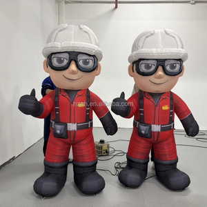Maßgefertigter Riesiger Aufblasbarer Cartoon-Charakter Ölförderarbeiter mit Helm und Schutzbrille für Firmen-Outdoor-Werbeveranstaltungen und Dekoration - Product Image 5