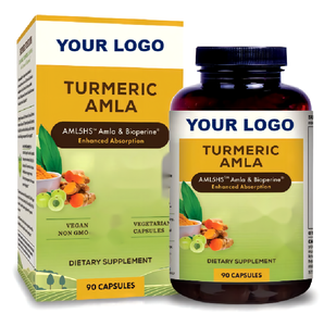 Capsules naturelles de curcumine de curcuma et d'huile d'<span class=keywords><strong>Amla</strong></span> avec bioperine pour la croissance des cheveux Suppléments à base de plantes pour adultes 60ct - Product Image 1
