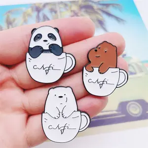 Wholesale Cute Panda Custom Zinc alloy High Quality Bear Brooches Metal Enamel Pin