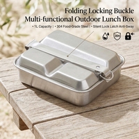 Kit de désordre en métal d'acier inoxydable de boîte à lunch de Bento léger de haute norme de vente chaude pour la randonnée de camping