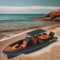 Yacht de luxe personnalisable Dragon Bay 28 pieds à coque en V profond, bateau pneumatique en aluminium avec moteur hors-bord, certifié CE, garantie 3 ans