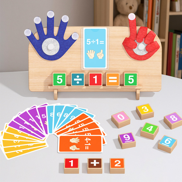 Arrival Montessori Baby Wooden Finger Math Learning Game Educational Abacus Teaching Aids Gift Toys for Boys Girls