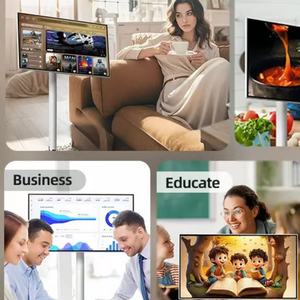 Pantalla Portátil de 32 Pulgadas con Pantalla Táctil Giratoria Multi-escena para Entretenimiento en el Hogar y Reuniones al Aire Libre, Gabinete Blanco LED - Product Image 5