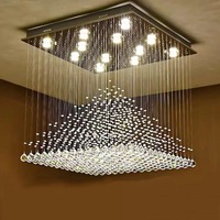 Lampu Gantung Kristal Skandinavia dengan Ketinggian yang Dapat Disesuaikan, Modern Sederhana untuk Ruang Tamu Rumah Tangga