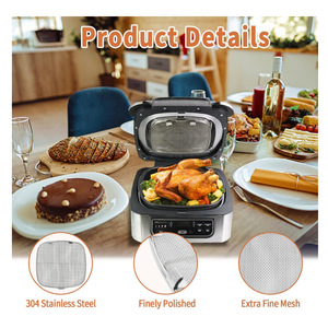 Poêle à griller carrée en aluminium moulé sous pression avec revêtement céramique, portable et antiadhésive, adaptée aux appareils <span class=keywords><strong>Ninja</strong></span> Foodi AG300/AG400 - Product Image 4