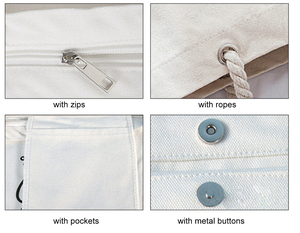 Bán buôn cá nhân Linen Dây Kéo Túi phim hoạt hình mô hình bông túi vải bông Túi với dây kéo vật liệu tái chế - Product Image 5