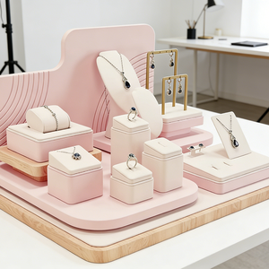 Pink Luxury <b>Necklace</b> Display Stand <b>Ring</b> Earring Holders Jewellery showcase Display Custom Jewelry Display Stand - Product Image 1
