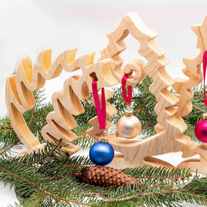 Arbre de noël en bois bois naturel accessoires pour la maison décor de chambre dessus de table arbres de noël décorés - Product Image 1