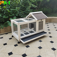 Vente en gros de cage commerciale en bois pour animaux de compagnie avec nichoir cage pour animaux de compagnie avec fil métallique poulailler industriel