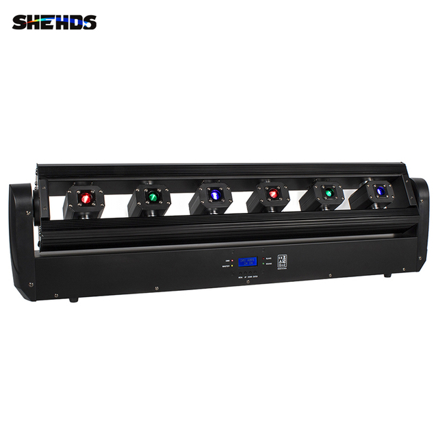 SHEHDS 6x500mw RGB Laser Light 6 Eyes DMX512 Moving Head Laser Disco Light for DJ Stage Club