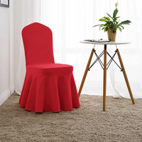 Prêt à expédier – Housse de chaise en spandex 25 couleurs, type jupe, avec couche d'air épaissie, protection de siège extensible pour mariages, hôtels et banquets