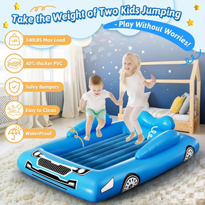 Cama de Viaje Inflable para Niños Pequeños con Tienda de Campaña, Cuna Plegable y Portátil para Niños Pequeños - Colchón de Aire Inflable para Niños con Parachoques de Seguridad - Product Image 4