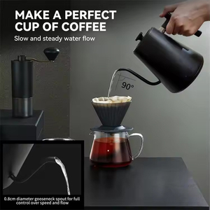 Acero inoxidable 304 0.9L 1200W negro Digital inteligente verter sobre café té 360 grados Base rotacional Hervidor eléctrico de cuello de cisne - Product Image 2