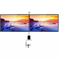 Support de bureau pour moniteur à double bras, support d'écran LCD en métal, support TV avec VESA 50-100 mm, rotation à 360 degrés pour 2 écrans de 27 pouces, noir